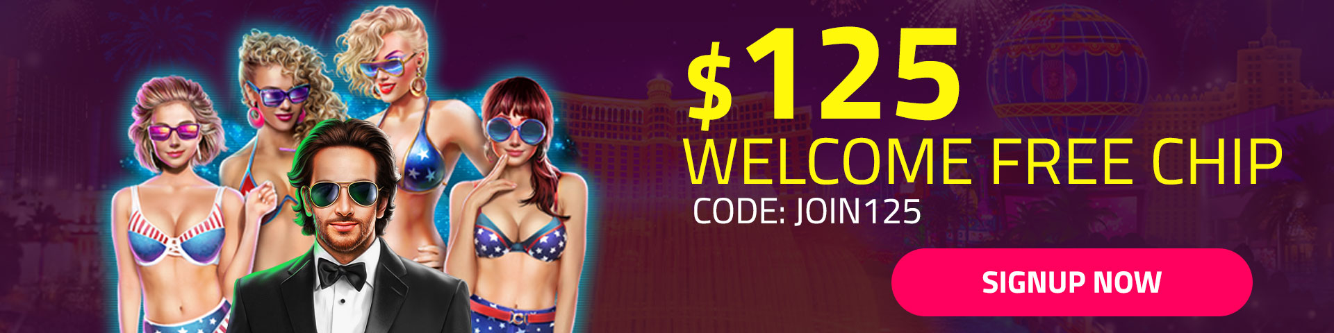 Welcome 125 Free Chip Signup